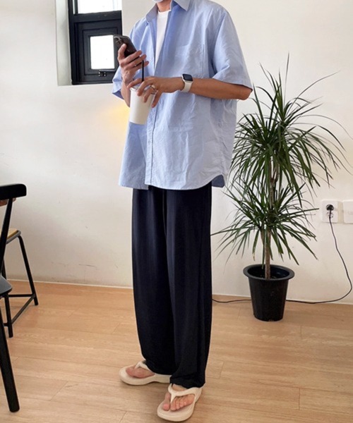 CERCA（チェルカ）の「【NOWLE】夏の定番 リラックス 半袖 コットン シャツ（シャツ/ブラウス・メンズ・ライトブルー・MEDIUM）」の13枚目の写真