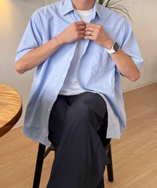 CERCA（チェルカ）の「【NOWLE】夏の定番 リラックス 半袖 コットン シャツ（シャツ/ブラウス・メンズ・ライトブルー・MEDIUM）」の15枚目の写真