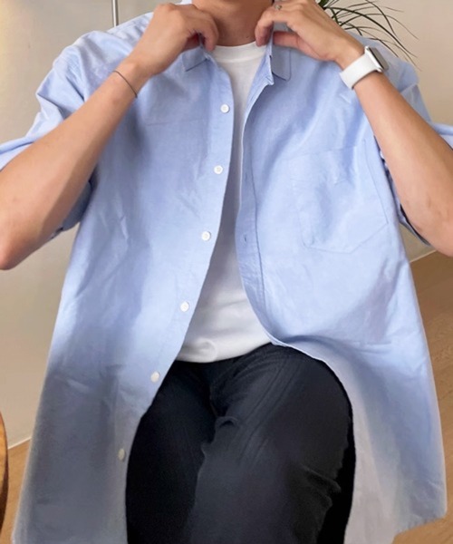 CERCA（チェルカ）の「【NOWLE】夏の定番 リラックス 半袖 コットン シャツ（シャツ/ブラウス・メンズ・ライトブルー・MEDIUM）」の16枚目の写真