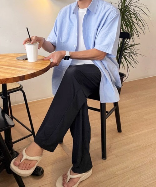 CERCA（チェルカ）の「【NOWLE】夏の定番 リラックス 半袖 コットン シャツ（シャツ/ブラウス・メンズ・ライトブルー・MEDIUM）」の17枚目の写真