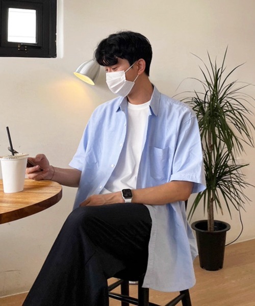 CERCA（チェルカ）の「【NOWLE】夏の定番 リラックス 半袖 コットン シャツ（シャツ/ブラウス・メンズ・ライトブルー・MEDIUM）」の20枚目の写真