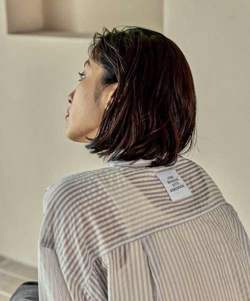 LEPSIM（レプシィム）の「シアーカラーストライプシャツ　579677（シャツ/ブラウス・レディース・ライトブルー/ライトグレー/ライトピンク/ベージュ・FREE）」の12枚目の写真