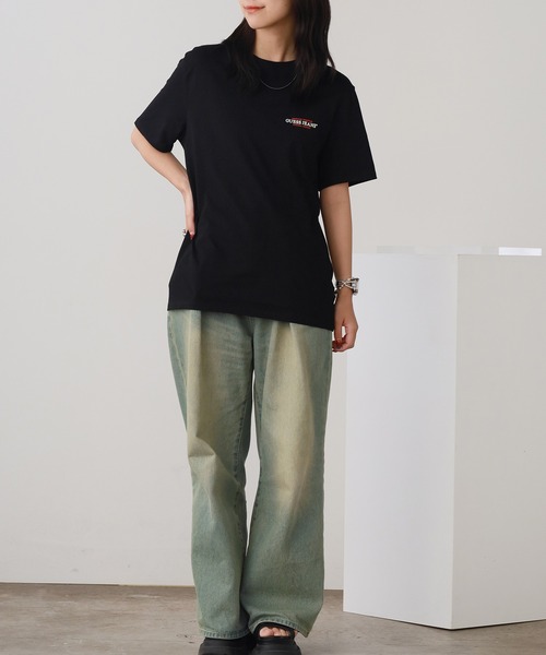 GUESS JEANS（ゲスジーンズ）の「GUESS JEANS/ゲスジーンズ GJ SS CN SLIM AMERICAN TR TEE Tシャツ（Tシャツ/カットソー・メンズ・ブラック・L/M/S）」の14枚目の写真