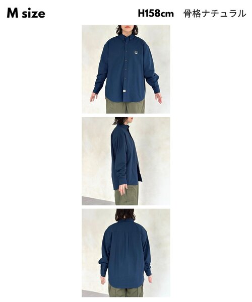 CPCM(シーピーシーエム)の「【ANYMAL】1ポイント刺繍長袖オックスフォードシャツ(シャツ/ブラウス・レディース・ネイビー/ホワイト・MEDIUM/LARGE)」の3枚目の写真