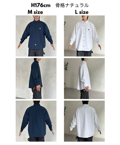 ブラウス シャツ 「ANYMAL」1ポイント刺繍長袖オックスフォードシャツ レディース メンズ ANYMAL】1ポイント刺繍長袖オックスフォードシャツ（シャツ