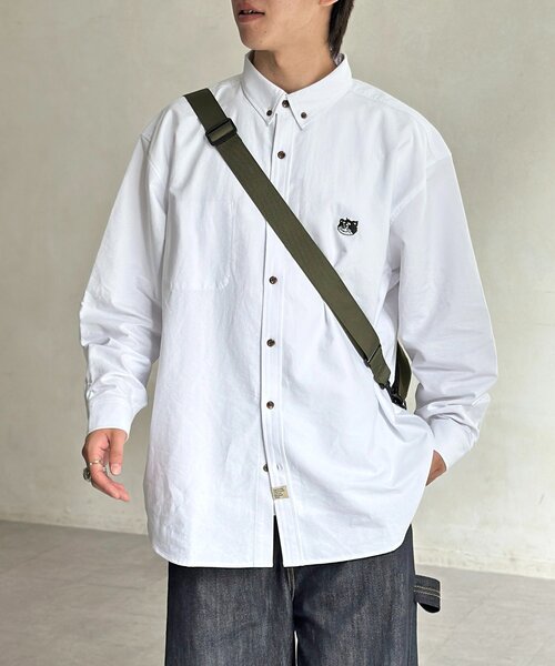 CPCM(シーピーシーエム)の「【ANYMAL】1ポイント刺繍長袖オックスフォードシャツ(シャツ/ブラウス・レディース・ネイビー/ホワイト・MEDIUM/LARGE)」の8枚目の写真
