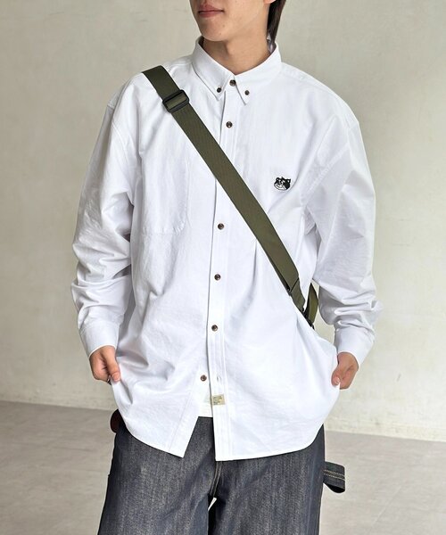 CPCM(シーピーシーエム)の「【ANYMAL】1ポイント刺繍長袖オックスフォードシャツ(シャツ/ブラウス・レディース・ネイビー/ホワイト・MEDIUM/LARGE)」の9枚目の写真