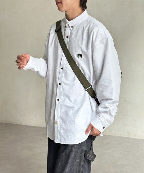 CPCM(シーピーシーエム)の「【ANYMAL】1ポイント刺繍長袖オックスフォードシャツ(シャツ/ブラウス・レディース・ネイビー/ホワイト・MEDIUM/LARGE)」の10枚目の写真