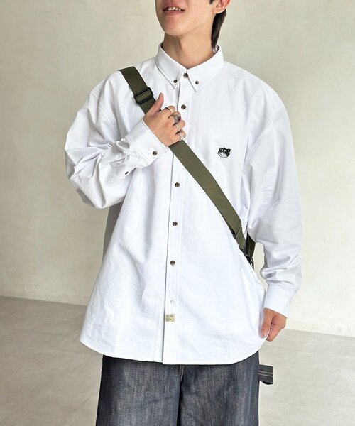 CPCM(シーピーシーエム)の「【ANYMAL】1ポイント刺繍長袖オックスフォードシャツ(シャツ/ブラウス・レディース・ネイビー/ホワイト・MEDIUM/LARGE)」の16枚目の写真