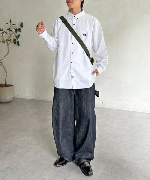 CPCM(シーピーシーエム)の「【ANYMAL】1ポイント刺繍長袖オックスフォードシャツ(シャツ/ブラウス・レディース・ネイビー/ホワイト・MEDIUM/LARGE)」の17枚目の写真