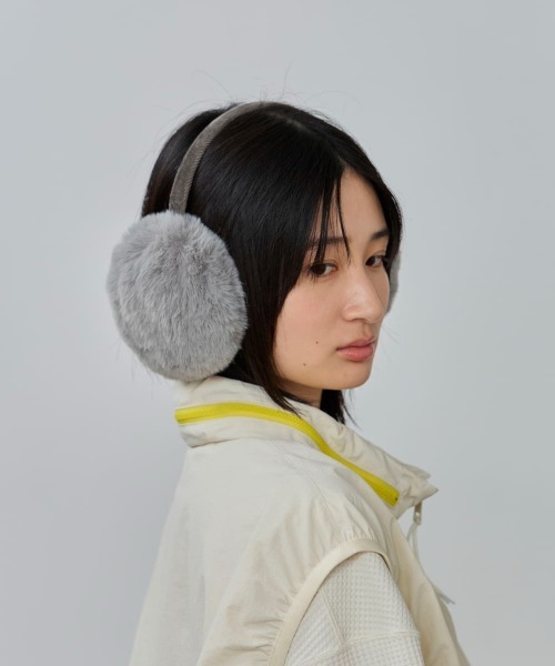OVERRIDE（オーバーライド）の「OVERRIDE  CORD FAKEFUR EARMUFF SGP / オーバーライド（イヤーマフ・レディース・ブラック/グレー/ブルー/ベージュ/ホワイト・57~59cm）」の13枚目の写真