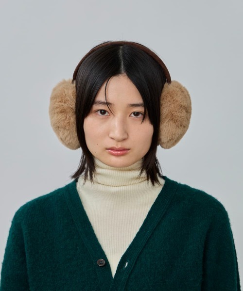 OVERRIDE（オーバーライド）の「OVERRIDE  CORD FAKEFUR EARMUFF SGP / オーバーライド（イヤーマフ・レディース・ブラック/グレー/ブルー/ベージュ/ホワイト・57~59cm）」の17枚目の写真