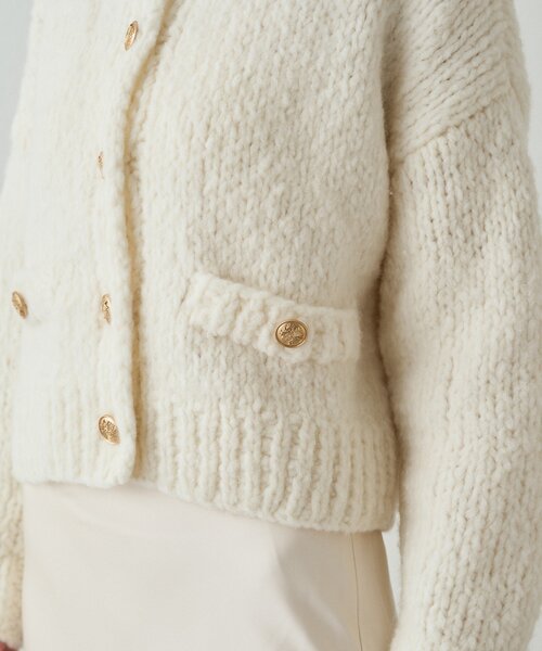 LOUNGEDRESS（ラウンジドレス）の「【20周年限定】イタリアヤーン手編みニットカーデ（ニット/セーター・レディース・レッド/オフホワイト/ネイビー・FREE）」の16枚目の写真