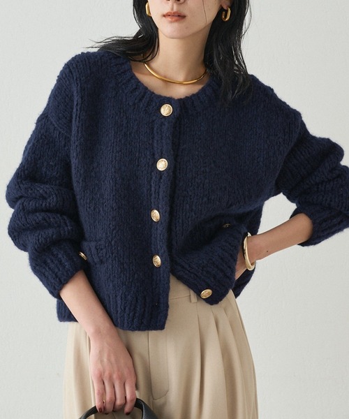 LOUNGEDRESS（ラウンジドレス）の「ラクーンクルーZIPニット