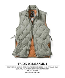 TAION（タイオン）の「【TAION(タイオン)】〈ユニセックス〉ミリタリー ハイネックWジップ ダウンベスト-ソフトシェル（ダウンベスト）」