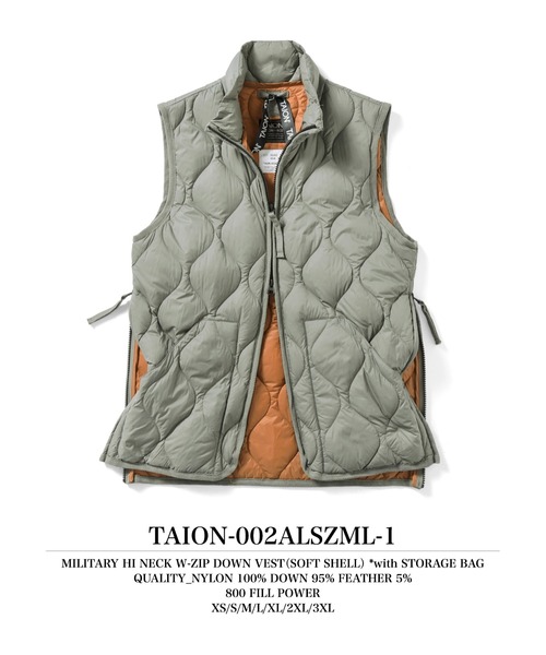 TAION(タイオン)】〈ユニセックス〉ミリタリー ハイネックWジップ