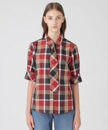 ブルーレーベルクレストブリッジ BLUE LABEL CRESTBRIDGE チェックフランネルシャツ レッド サイズ：38 ブルーレーベルクレストブリッジ⭐️フレア チェック シャツ