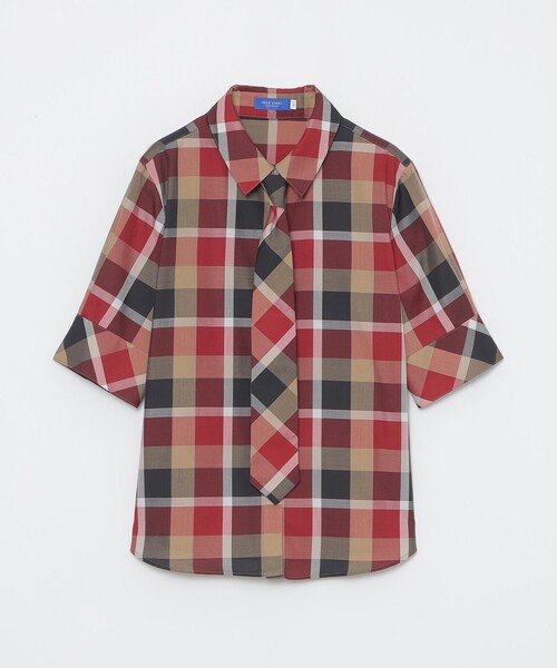 BLUE LABEL CRESTBRIDGE(ブルーレーベルクレストブリッジ)の「クレストブリッジチェックブラウス(シャツ/ブラウス・レディース・レッド/ベージュ系その他/ライトブルー・38/36)」の8枚目の写真