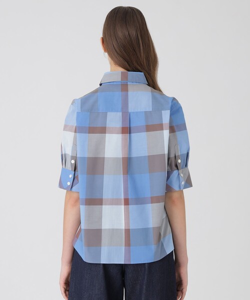 BLUE LABEL CRESTBRIDGE ケーブルニット 青 カシミア38 ブルー