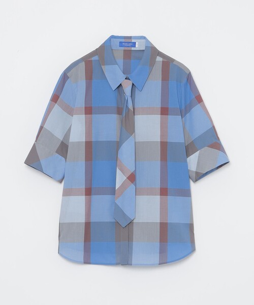 BLUE LABEL CRESTBRIDGE 半袖チェックブラウス クレストブリッジチェックブラウス(シャツ/ブラウス)|BLUE