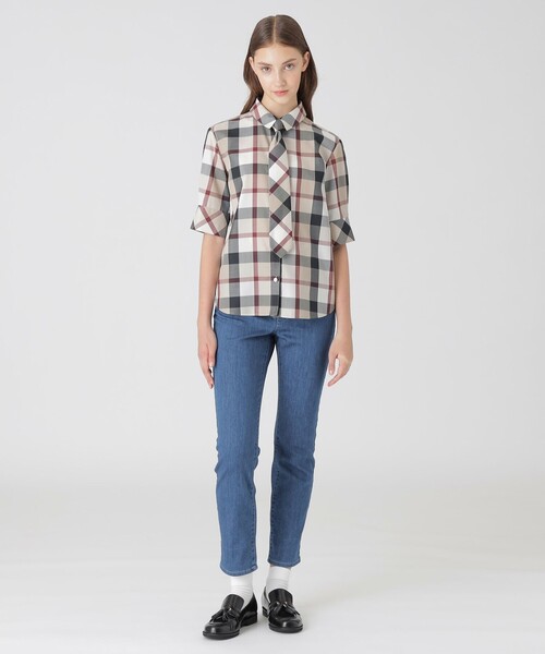 【新品】ブルーレーベル クレストブリッジチェッククールドライブラウス 接触冷感】【吸水速乾】クレストブリッジチェッククールドライブラウス