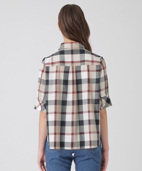 BLUE LABEL CRESTBRIDGE 半袖チェックブラウス クレストブリッジチェックブラウス（シャツ/ブラウス）｜BLUE