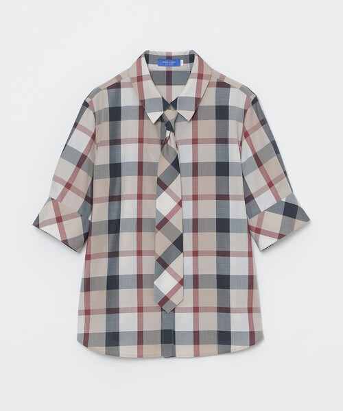 クレストブリッジチェックブラウス（シャツ/ブラウス）｜BLUE