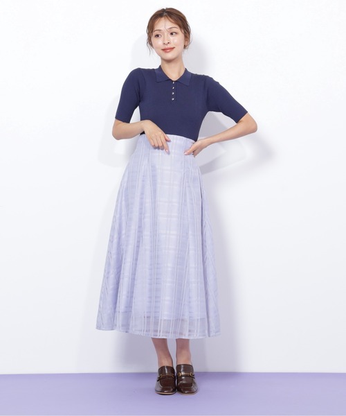 JILL by JILL STUART（ジルバイジルスチュアート）の「◇ポロ衿ドッキングワンピース（ワンピース・レディース・ブラック/ホワイト/ネイビー・FREE）」の7枚目の写真