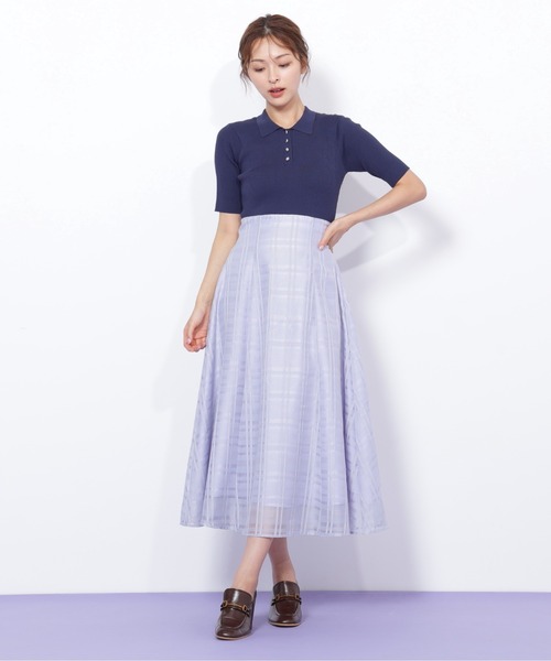 JILL by JILL STUART（ジルバイジルスチュアート）の「◇ポロ衿ドッキングワンピース（ワンピース・レディース・ブラック/ホワイト/ネイビー・FREE）」の8枚目の写真