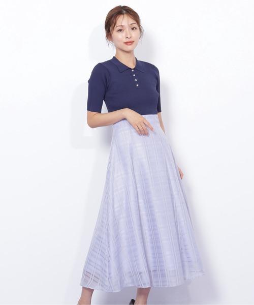 JILL by JILL STUART（ジルバイジルスチュアート）の「◇ポロ衿ドッキングワンピース（ワンピース・レディース・ブラック/ホワイト/ネイビー・FREE）」の9枚目の写真