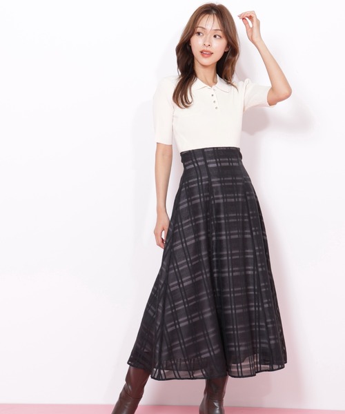 JILL by JILL STUART（ジルバイジルスチュアート）の「◇ポロ衿ドッキングワンピース（ワンピース・レディース・ブラック/ホワイト/ネイビー・FREE）」の16枚目の写真