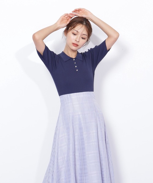 JILL by JILL STUART（ジルバイジルスチュアート）の「◇ポロ衿ドッキングワンピース（ワンピース・レディース・ブラック/ホワイト/ネイビー・FREE）」の10枚目の写真