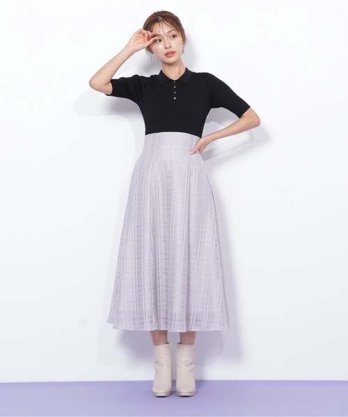 JILL by JILL STUART ポロ衿ドッキングワンピース セール】◇ポロ衿ドッキングワンピース（ワンピース）｜JILL by JILL