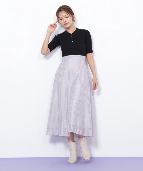 JILL by JILL STUART（ジルバイジルスチュアート）の「◇ポロ衿ドッキングワンピース（ワンピース・レディース・ブラック/ホワイト/ネイビー・FREE）」の19枚目の写真