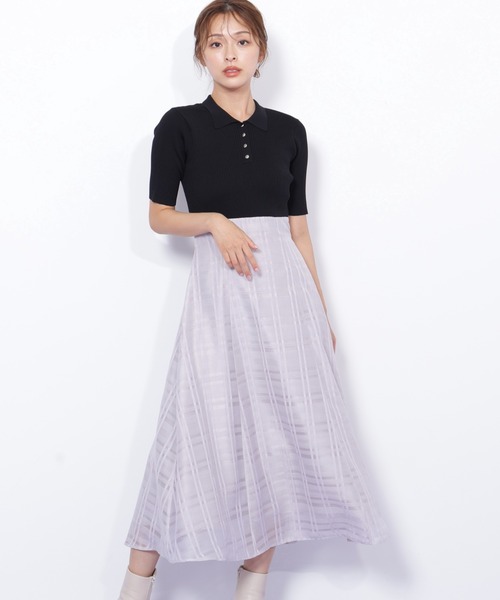 JILL by JILL STUART（ジルバイジルスチュアート）の「◇ポロ衿ドッキングワンピース（ワンピース・レディース・ブラック/ホワイト/ネイビー・FREE）」の21枚目の写真