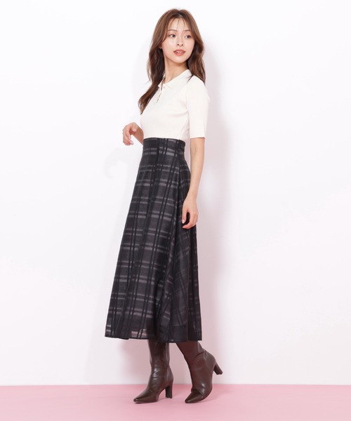 JILL by JILL STUART（ジルバイジルスチュアート）の「◇ポロ衿ドッキングワンピース（ワンピース・レディース・ブラック/ホワイト/ネイビー・FREE）」の13枚目の写真