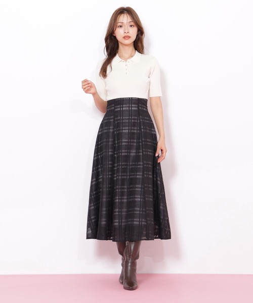 JILL by JILL STUART（ジルバイジルスチュアート）の「◇ポロ衿ドッキングワンピース（ワンピース・レディース・ブラック/ホワイト/ネイビー・FREE）」の14枚目の写真