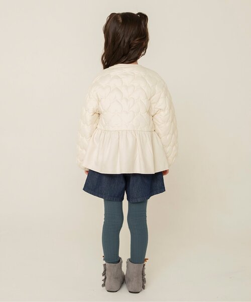 apres les cours(アプレレクール)の「ペプラムハートキルトアウター(ブルゾン・キッズ・ブラック/ピンク/アイボリー・80/130/140/120/110/90/100)」の8枚目の写真