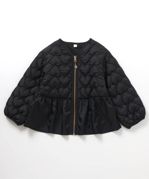 apres les cours(アプレレクール)の「ペプラムハートキルトアウター(ブルゾン・キッズ・ブラック/ピンク/アイボリー・80/130/140/120/110/90/100)」の18枚目の写真