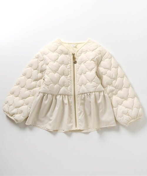 apres les cours(アプレレクール)の「ペプラムハートキルトアウター(ブルゾン・キッズ・ブラック/ピンク/アイボリー・80/130/140/120/110/90/100)」の19枚目の写真