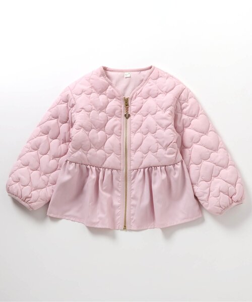 apres les cours(アプレレクール)の「ペプラムハートキルトアウター(ブルゾン・キッズ・ブラック/ピンク/アイボリー・80/130/140/120/110/90/100)」の20枚目の写真