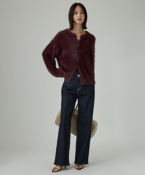 BABYLONE（バビロン）の「ロングシャギーカーデ（カーディガン/ボレロ・レディース・ブラック/オフホワイト/ボルドー・フリー）」の20枚目の写真