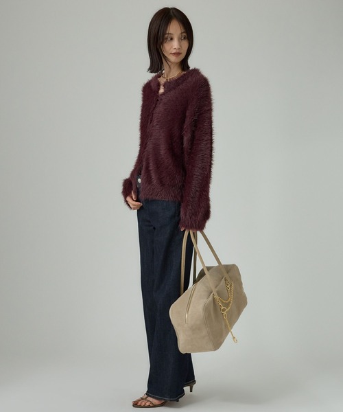 BABYLONE（バビロン）の「ロングシャギーカーデ（カーディガン/ボレロ・レディース・ブラック/オフホワイト/ボルドー・フリー）」の21枚目の写真