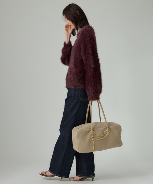 BABYLONE（バビロン）の「ロングシャギーカーデ（カーディガン/ボレロ・レディース・ブラック/オフホワイト/ボルドー・フリー）」の22枚目の写真