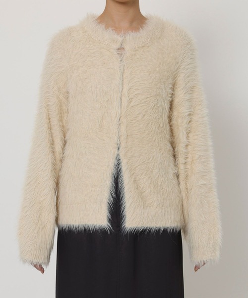 BABYLONE（バビロン）の「ロングシャギーカーデ（カーディガン/ボレロ・レディース・ブラック/オフホワイト/ボルドー・フリー）」の17枚目の写真