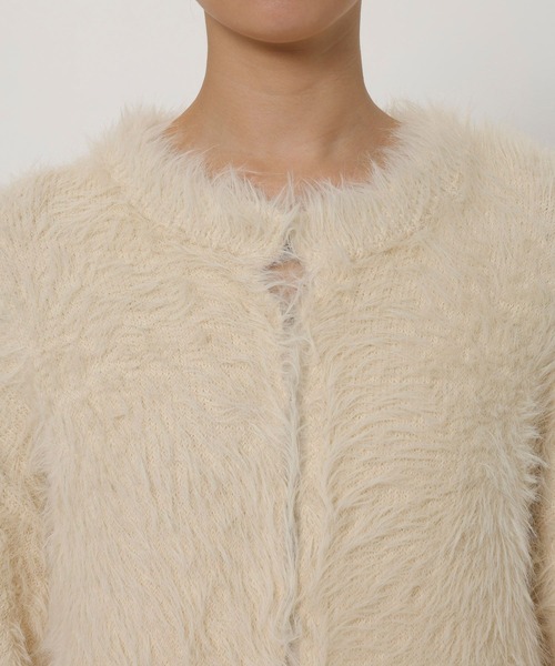 BABYLONE（バビロン）の「ロングシャギーカーデ（カーディガン/ボレロ・レディース・ブラック/オフホワイト/ボルドー・フリー）」の13枚目の写真