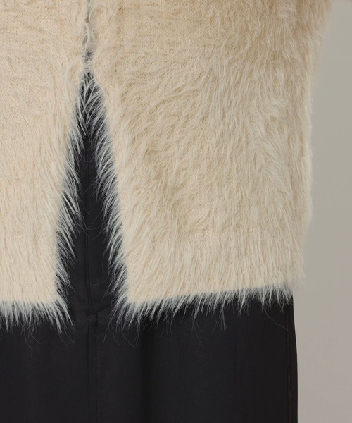 BABYLONE（バビロン）の「ロングシャギーカーデ（カーディガン/ボレロ・レディース・ブラック/オフホワイト/ボルドー・フリー）」の5枚目の写真