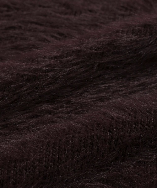 BABYLONE（バビロン）の「ロングシャギーカーデ（カーディガン/ボレロ・レディース・ブラック/オフホワイト/ボルドー・フリー）」の8枚目の写真