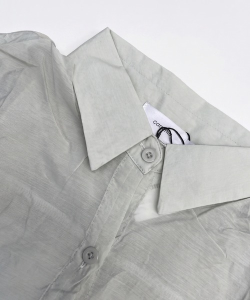 cammie(キャミー)の「セミシアーシャツ(シャツ/ブラウス・レディース・モスグリーン/ホワイト・LARGE/MEDIUM)」の12枚目の写真