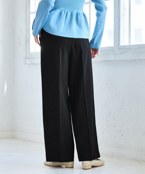 VIS（ビス）の「【美easy】ウーリッシュワンタックワイドパンツ【セットアップ対応/洗える】（スラックス・レディース・ダークブラウン/ベージュ系その他2/ベージュ/ブラック/グレー/オフホワイト・SS/S/M/L）」の19枚目の写真